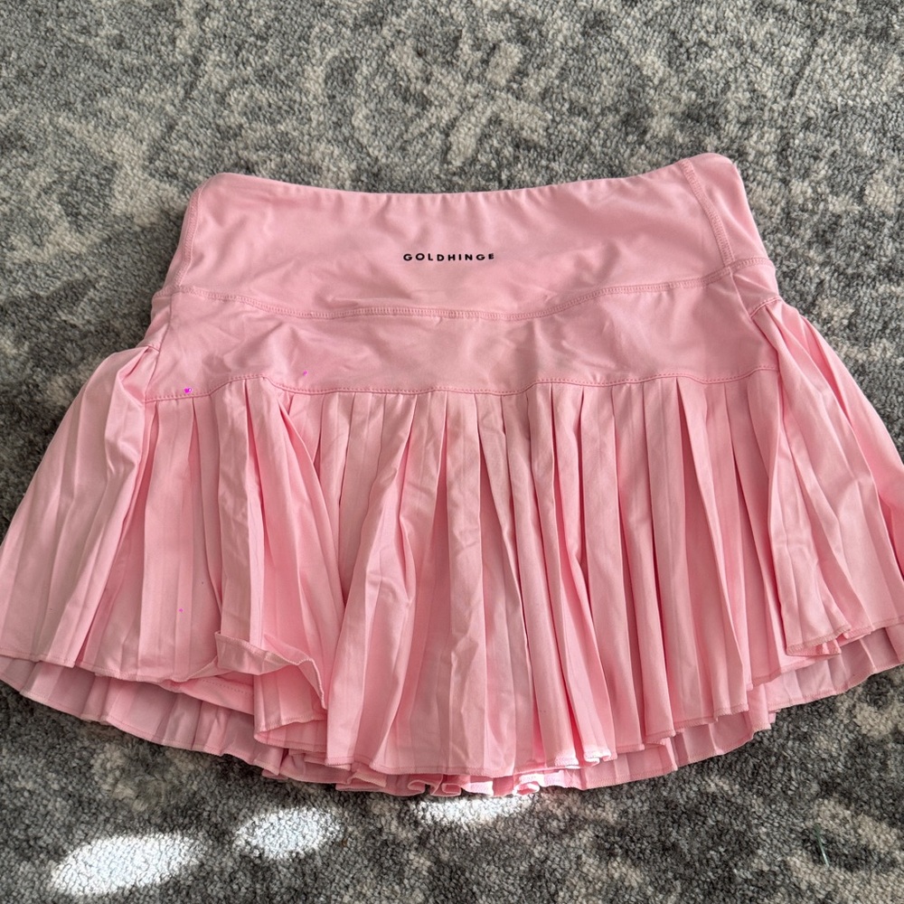 Goldhinge Pink Pleated Skirt